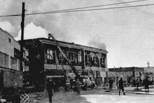 The 1958 Thanksgiving fire that destroyed the top floor of Giengers