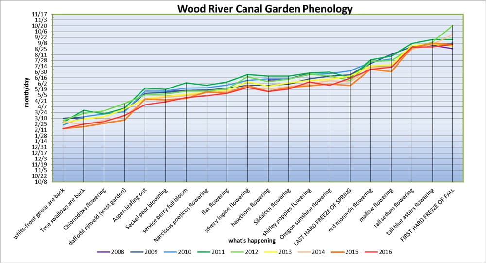 Phenology of a Chiloquin garden