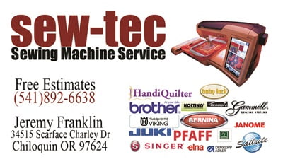 Sew-tec sewing machine service logo
