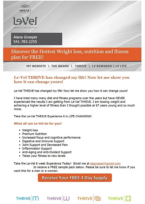 Le-Vel for Alana Groper, Chiloquin Oregon