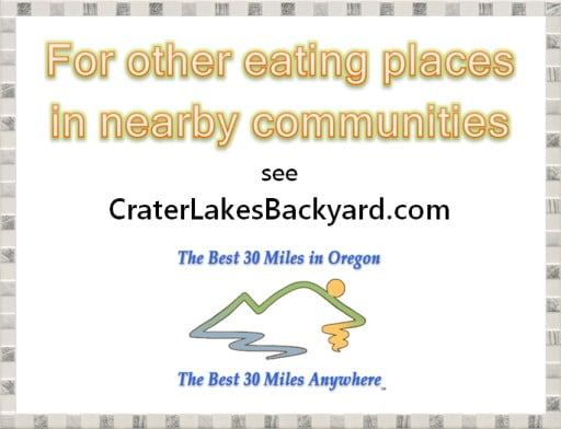 Crater Lakes Backyard eating places near Chiloquin