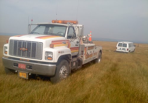 Chiloquin Towing: stuck in soft grass and mud